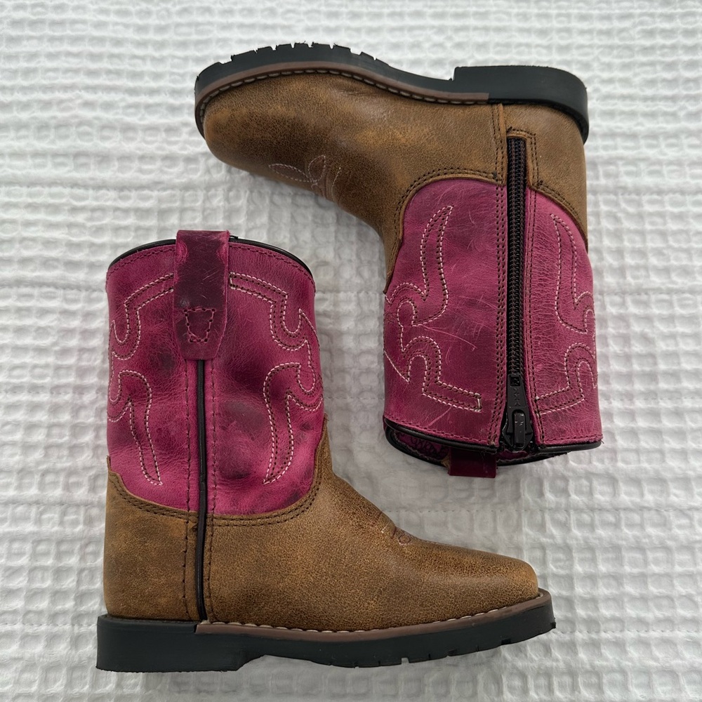 Shyanne Brown and Magenta Kids Cowboy Boots